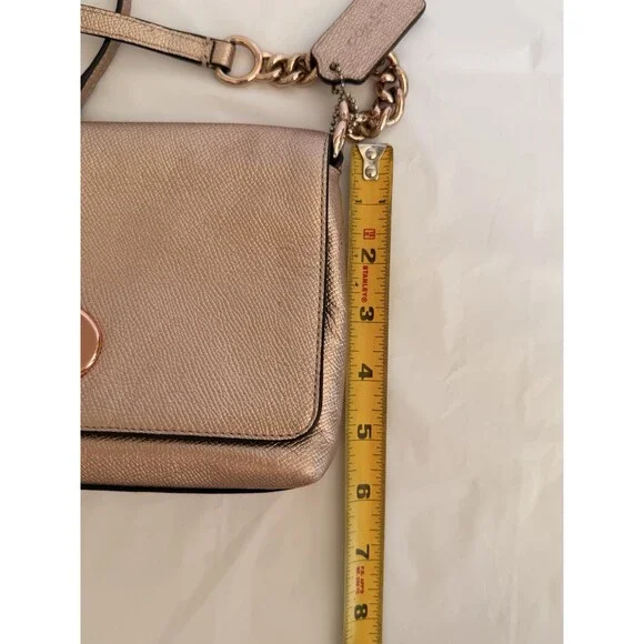 Leather Rose Gold COACH  Purse - 2014 Coach Bag - Authentic Coach Turn Lock Bag - Picture 13 of 16